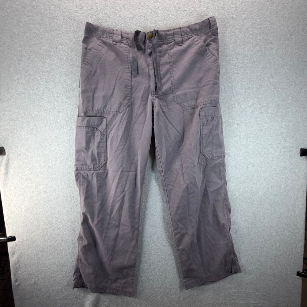 Carhartt Mens Gray Pants Scrubs? Thin Relaxed Fit Drawstring 37x30